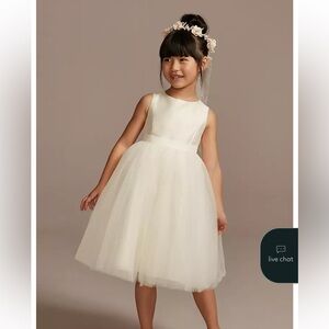 David's Bridal Ivory Flower Girl Dress